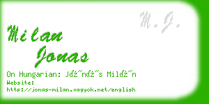 milan jonas business card